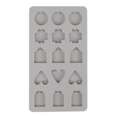 Afbeelding van Rayher Siliconen gietvorm mini hanger, 14,5x26x1cm, 15 vormen, doos 1 stuk, 36159000