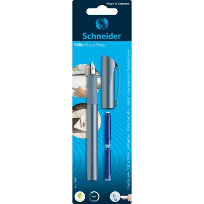Afbeelding van 5x Vulpen Schneider Ceod Shiny + 2 vullingen in blister assorti