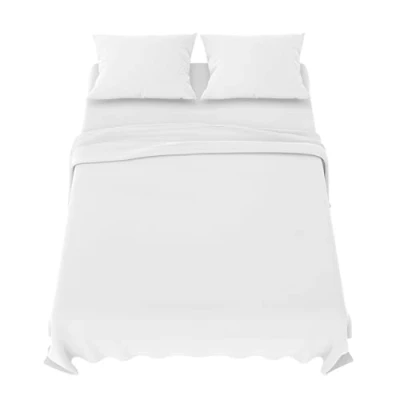 Afbeelding van Dreamzie Beddengoedset 180x200 cm 4 delig Microvezel Hoeslaken Laken 2 Personen 270x290 Kussenslopen 50x80 Oeko Tex Gecertificeerd Wit