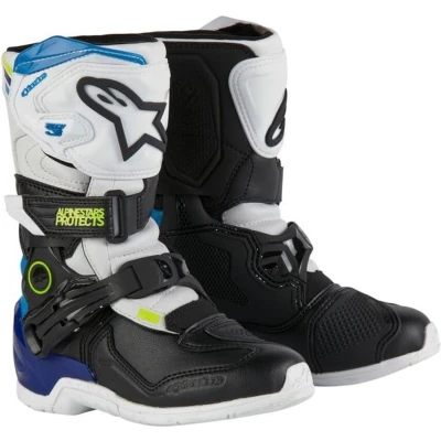 Afbeelding van Alpinestars 2024 Tech 3S Jeugd Crosslaarzen Wit / Zwart Blauw maat 40.5