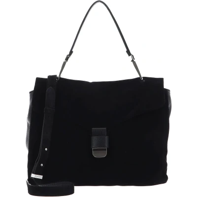 Afbeelding van Coccinelle Leren Schoudertas Neofirenze Sued Handbag Noir Zwart