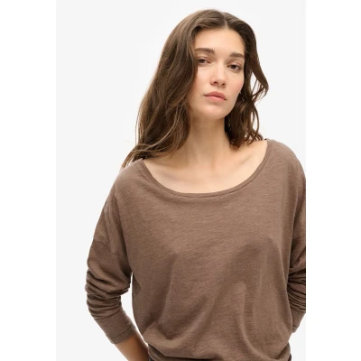 Afbeelding van Superdry Vrouwen Jersey top met Lange Mouwen Bruin Grootte: 34