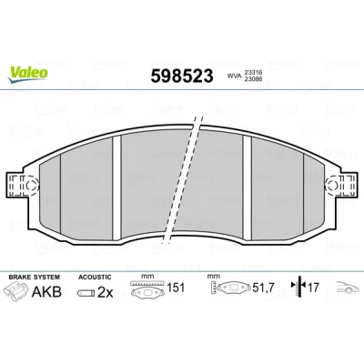 Afbeelding van Valeo Remblokset 598523