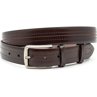 Afbeelding van JV Belts Vrijetijdsriem heren Bruin riem 3.2 cm breed Echt Leer Taille: 120cm Totale lengte riem: 135cm