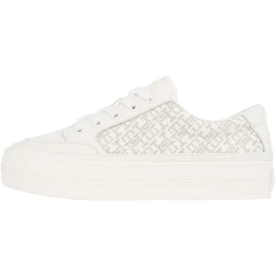 Afbeelding van Tommy Hilfiger Vrouwen Vulc Lederen Sneaker Monogram FW0FW08331, Geel, 7.5 UK, 42 EU
