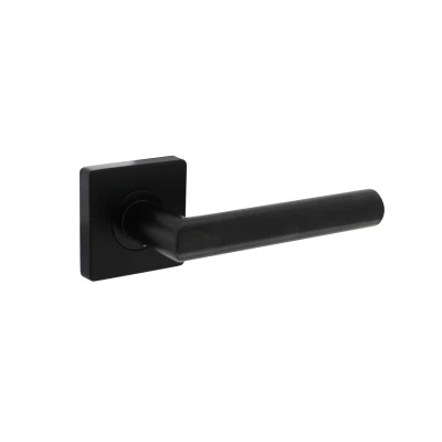 Afbeelding van Deurklink Bastian op rozet 55x55x10 mm zwart