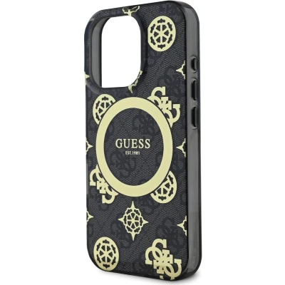 Afbeelding van GUESS, Backcover Geschikt voor Apple iPhone 16 Pro Max met pioenroospatroon 4G MagSafe, Wit