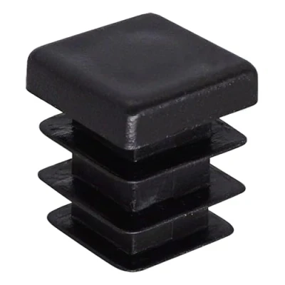 Afbeelding van SKIR&#039;CO (20 stuks) vierkante kunststof pluggen 12 x mm, matte buiseindkappen, buisinzetstukken, hekpaalpluggen, zwart RAL 9005