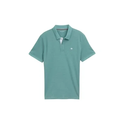 Afbeelding van TOM Tailor WITH Contrast Poloshirt, Heren, Maat: Medium, Meadow teal dark melange