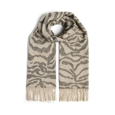 Afbeelding van PIECES sjaal PCJIRA met zebraprint camel/zwart