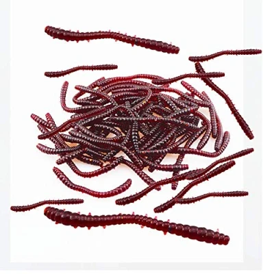 Afbeelding van Senven Biomimetic Kunstregenworm, zachte siliconen regenworm, aas, worm, visaas, simulatie, rode wormen, kunststof, groen, milieu, sterk verleidelijk nep roodworm, medium, 150 stuks