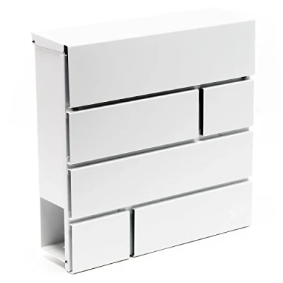 Afbeelding van Brievenbus in modern design V15 wit met krantenvak postbox mailbox krantenrol poedergecoat