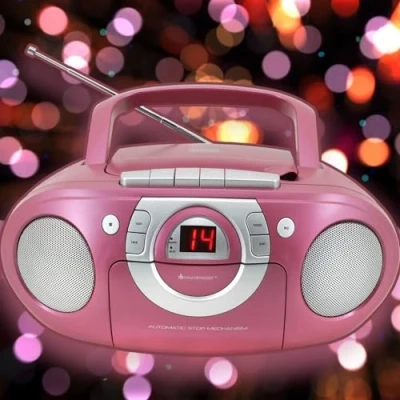 Afbeelding van Soundmaster SCD5100PI Boombox met FM radio en cassettespeler, roze