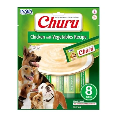 Afbeelding van Inaba Churu Hondensnack Chicken&amp;Vegetables 8 x 20 gr