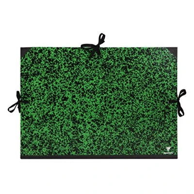 Afbeelding van Clairefontaine 31100C Tekenmap Annonay, met banden zonder binnenkleppen, rug 30 mm, DIN A4, binnenafmetingen: 24 x 32 cm, buitenafmetingen: 26 33 groen gemarmerd 1 stuk