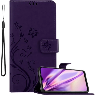 Afbeelding van Cadorabo Hoesje geschikt voor Samsung Galaxy A13 5G in Bloemen DONKER PAARS Beschermhoes Case Cover