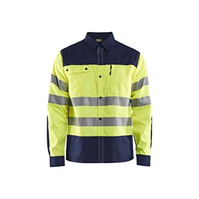 Afbeelding van Blaklader High Vis overhemd 3255 1817 Geel/Marineblauw