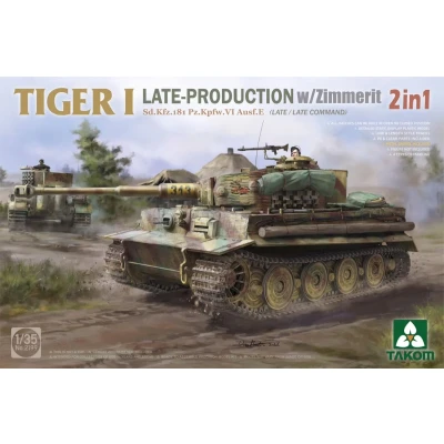 Afbeelding van 1:35 Takom 2199 Tiger I Late Production w/zimmerit Sd.Kfz. 181 Pz.Kpfw. VI Ausf. E (Late/Late Command) Plastic Modelbouwpakket