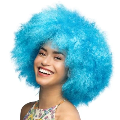 Afbeelding van Boland Pruik sugar neon blauw