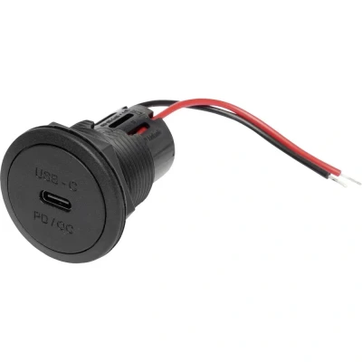 Afbeelding van ProCar Power USB C Einbausteckdose PD/QC ohne LED max. 30 W inbouwstopcontact zonder watt Stroombelasting (max.): 3 A 12 of 24 V=