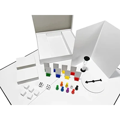 Afbeelding van Maak uw eigen Bordspel (leeg bord, Box &amp; Accessoires) Deluxe Pack met spelstukken, blanco kaarten, Regelblad, Zandtimer, dobbelstenen en meer. DIY Bordspel, bouw je aangepaste