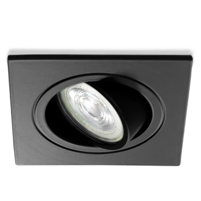Afbeelding van Dimtone inbouwspot Petrus Vierkant Zwart Philips Warm Glow Dimbaar 4.9W LED
