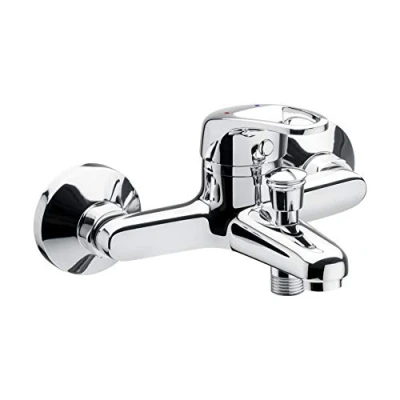 Afbeelding van Cornat Bad eengreepsmengkraan &quot;Tavira&quot; hoogwaardig messing lichaam verchroomd 1/2 inch doucheafvoer/eengreepsmengkraan voor wandmontage/badkraan / TAV2, badkraan