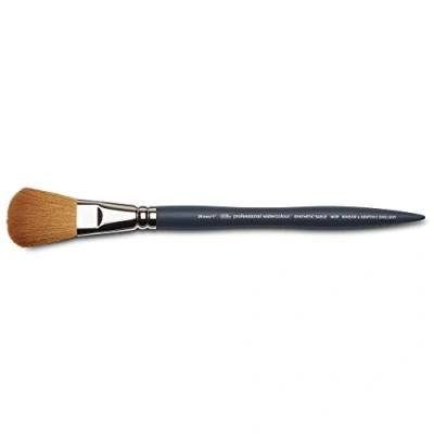 Afbeelding van Winsor &amp; Newton 5011425 Prof. synthetische Aquarelpenselen met de kwaliteit van natuurlijke haren, ergonomische steel voor optimale controle en comfort, duurzaam vormvast, Mop 1&quot;