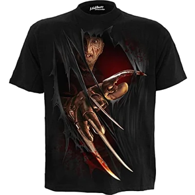 Afbeelding van WB Horror Freddy Claws Elm Street T shirt zwart XL