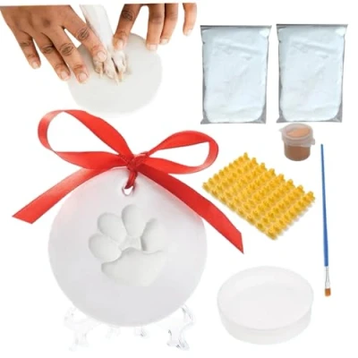 Afbeelding van Trrymbbe Hondenpoot Print Kit, Baby Pet Paw Ornament DIY Opknoping Klei Pawprint Impression voor Hand Honden &amp; Katten Familie KeepsakeDog