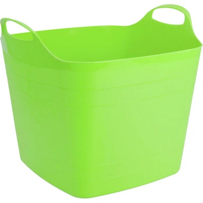 Afbeelding van Flexibele kuip emmer/wasmand vierkant groen 40 liter 42 x cm