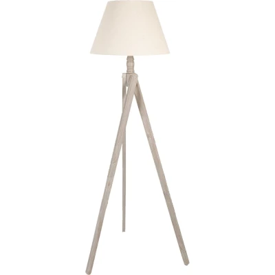 Afbeelding van Clayre &amp; Eef Beige Vloerlamp 45*45*152 cm E27/max 1*40W 5LMP640