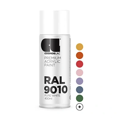 Afbeelding van CL COSMOS LAC Spuitverf in wit, mat, acryllak spuitbus voor doe het zelfprojecten, kunststof, metaal en meer (RAL 9010 zuiver mat)