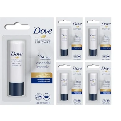 Afbeelding van Dove Nourishing Lipcare Lippenbalsem, 4,8 g, Essential Intensive, lippenverzorging (4 stuks)