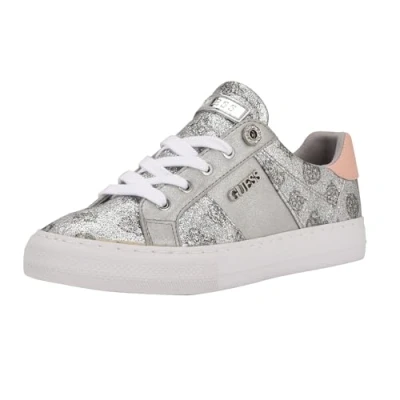 Afbeelding van Guess Vrouwen Loven, Zilver/Roze Glitter Logo 099, 7.5
