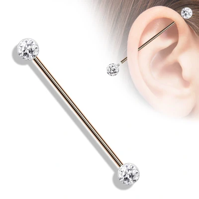 Afbeelding van Industrial piercing ferido rose gold plated