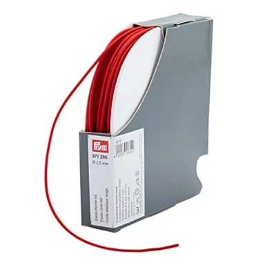 Afbeelding van Prym 971205 elastisch koord 2,5 mm rood, 60% ED 40% PES, Ø