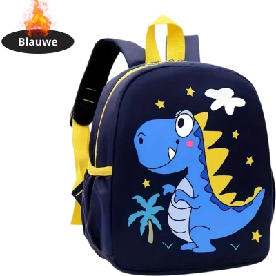 Afbeelding van Livano Rugzak Meisje Jongens Backpack Schooltas Laptoptas Blauwe Dinosaurus