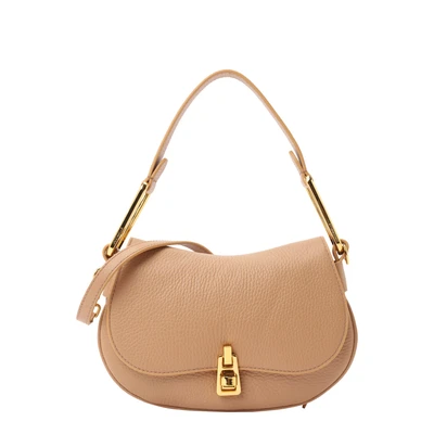 Afbeelding van COCCINELLE Leren Schoudertas Magie Soft Shoulderbag Grained Leather Skin Lichtbruin
