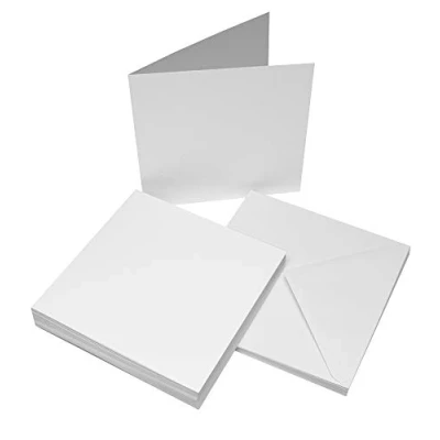 Afbeelding van Craft UK 385 863 8 x inch geschulpte kaart en envelop pak van 25,20.8 20.8 cm,Kleur: wit.