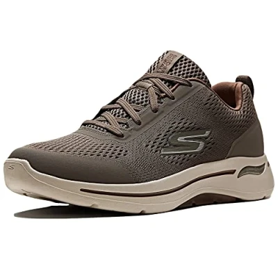 Afbeelding van Skechers Go Walk Arch Fit Idyllic Heren Sneakers Taupe Maat 43