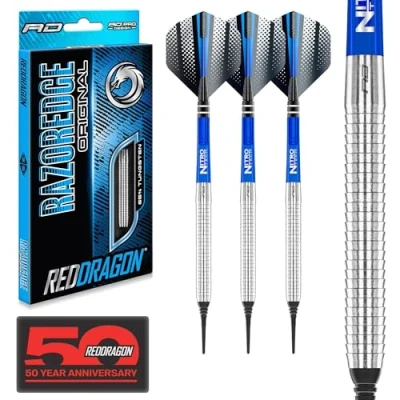 Afbeelding van RED DRAGON Razor Edge Original: Softip Tungsten Steel Dartpijlen Professioneel 18 gram vat, 20 totaal gewicht