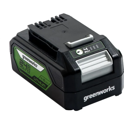 Afbeelding van Greenworks Accu 24 Volt 4.0 Ah Li ion Laadtijd: 80 min 86,4 Wh 0,921 kg Geschikt voor alle Accumachines van Zwart