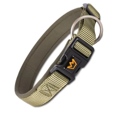 Afbeelding van Rudelkönig Hondenhalsband Bella Verstelbare halsband van nylon voor kleine honden en puppies in kaki