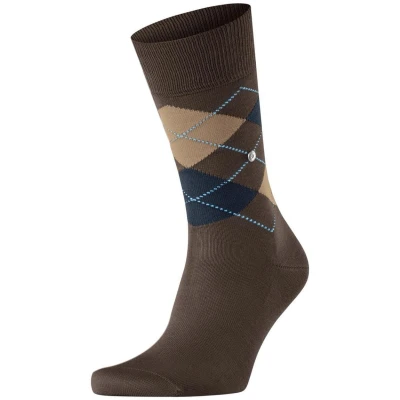 Afbeelding van Burlington Manchester Sok Ruit Bruin 5043 maat 40 46 Heren Halfhoge sokken Katoen Suitable Herenkleding