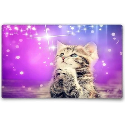Afbeelding van Silent Monsters Muismat Grootte M (36 x 25 cm), Mouse Pad Design: Kat, Genaaide Rand, voor Bureau en Gaming, Mousepad Antislip rubberen basis