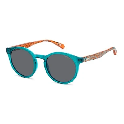 Afbeelding van Polaroid Junior PLD 8061/S TCF/M9 Occhiali da sole Policarbonato Azzurro Grigio Pantos Polarizzata