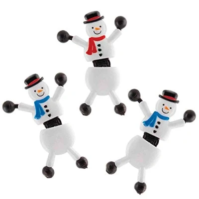 Afbeelding van Muurkruipers sneeuwpop (6 stuks per verpakking) voor in cadeautasjes en als vulling kerstsokken kinderen
