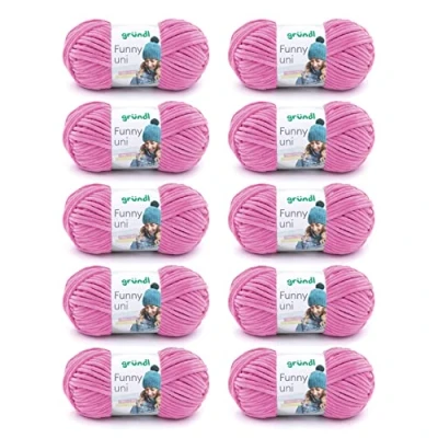 Afbeelding van Gründl Funny uni brei en haakgaren (fluweelachtig chenillegaren van 100% polyester, 10 x 100 g/120 m, naalddikte: 5 6), fuchsia