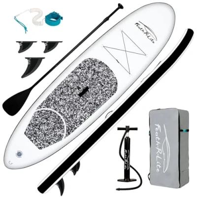 Afbeelding van FunWater Opblaasbaar stand up paddleboard, surfplank, SUP compleet accessoires, verstelbare peddel, pomp, reisrugzak, lijn, waterdichte tas, peddelboard voor volwassenen